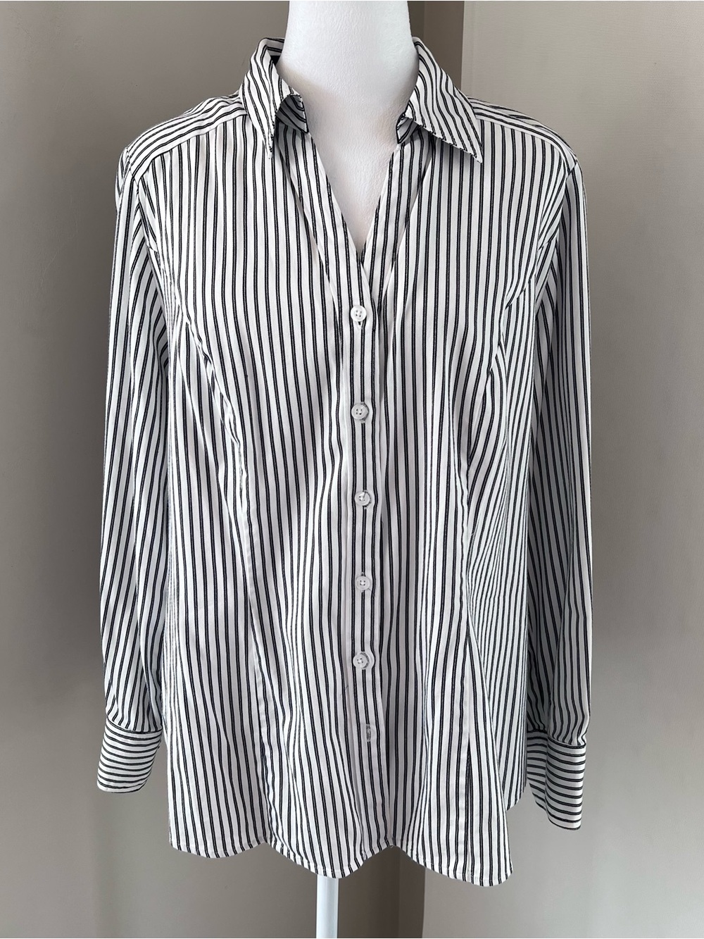 Lane Bryant preppy striped long sleeves blouse size 16 - Picture 1 of 7